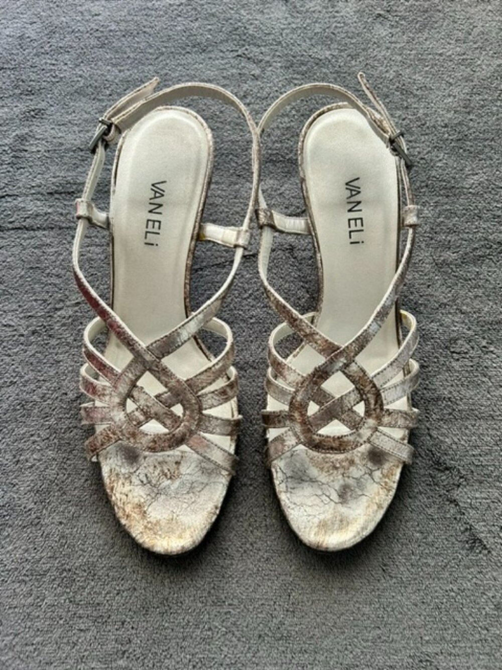 Women's Vaneli Maryse Platino Heeled Sandals, Size 8M